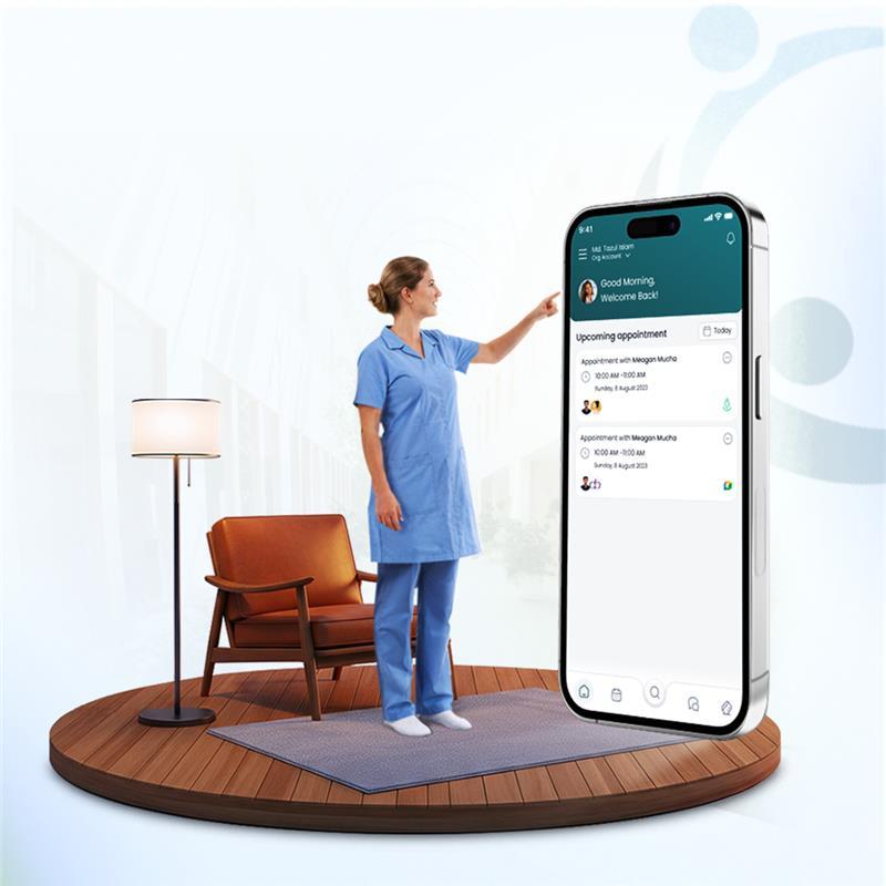 Caregiver using digital tools